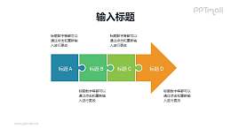 由拼图组成的递进箭头PPT模板素材下载