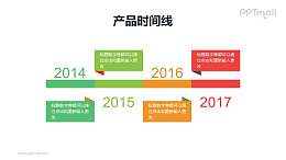 折纸风格的工作经验/产品时间线/时间轴PPT素材下载