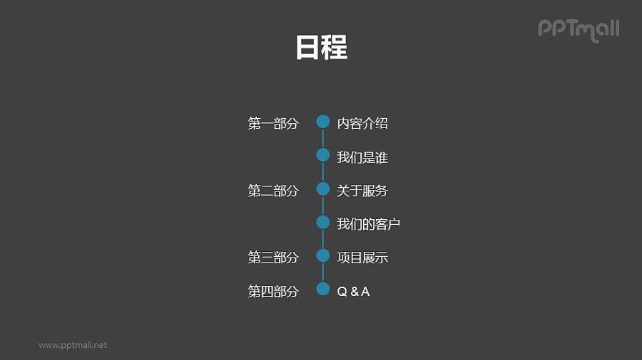 超简约的PPT目录模板