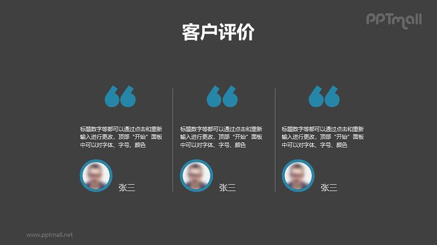 团队介绍/员工介绍（带头像图片）的PPT模板素材