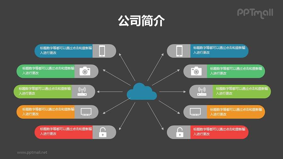 云服务-SaaS服务概念PPT模板素材下载