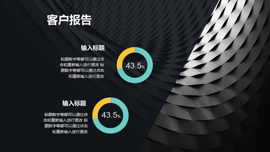 全图型2组圆环图的PPT图表版式下载