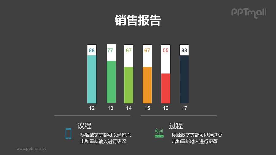 柱状图图文排版PPT素材模板