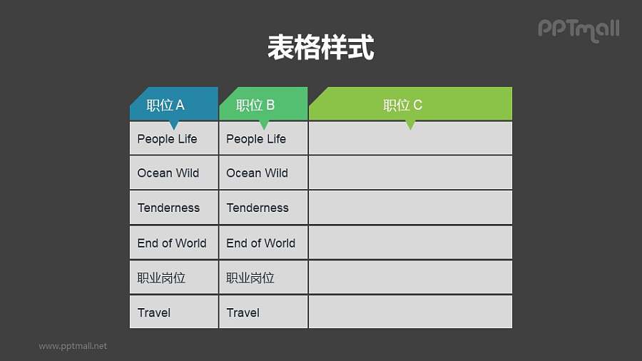 个性表头设计的表格PPT模板下载