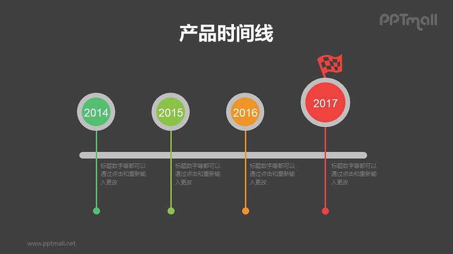 目标时间轴PPT素材下载
