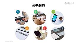 带数字编号的多图规则排版PPT模板样式下载