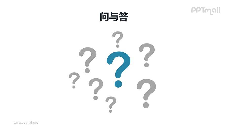 QA问与答/提问页（全是大问号的）PPT模板下载