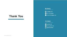 左右色块切分的感谢页PPT模板下载