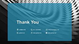 全图型大色块+文字排版感谢页PPT模板下载