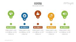 带图标的时间线/时间轴/文字说明/要点列表PPT素材下载