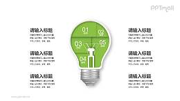 電燈泡的五個(gè)部分解釋說(shuō)明PPT素材下載