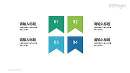 4个彩带组成的要点列表PPT逻辑图示