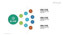 雷达辐射状的总分关系PPT图示素材下载