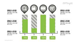 复古风柱状图PPT素材下载