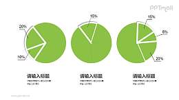 3个并列排版的饼图PPT素材下载