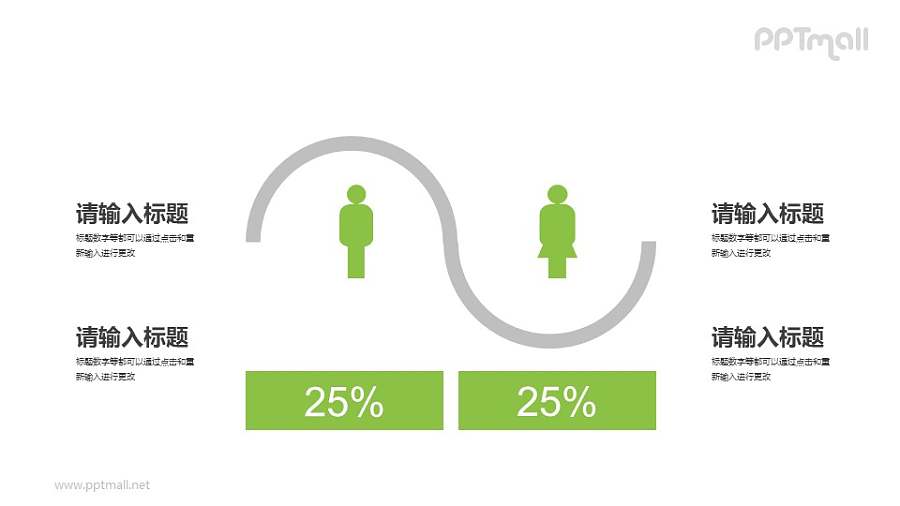 男女占比对比PPT素材下载