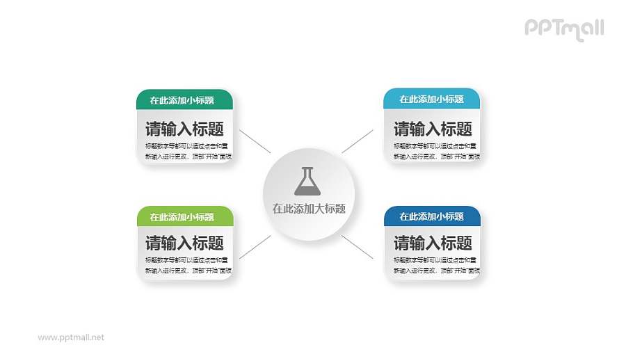 一分为四的总分逻辑关系PPT素材下载