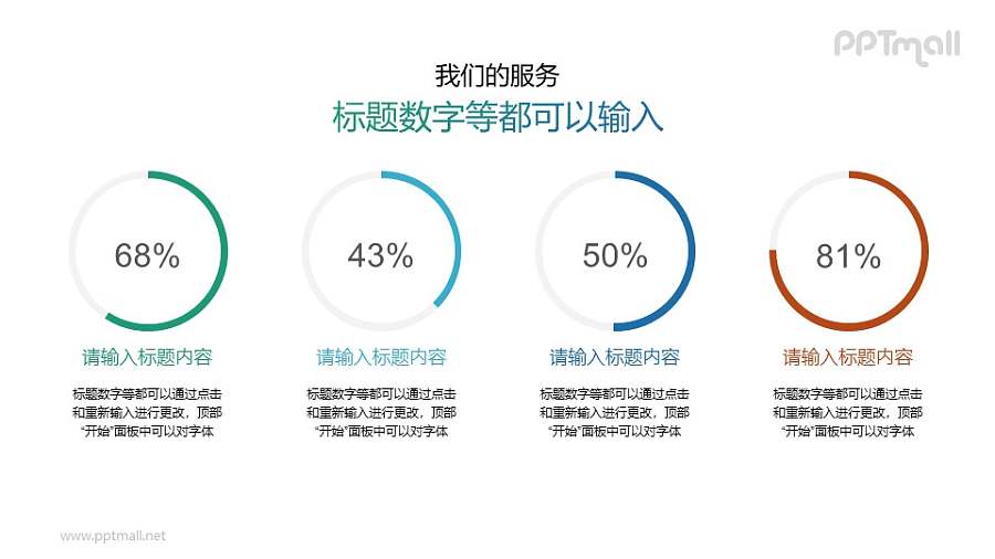 4个好看的圆环图PPT素材下载