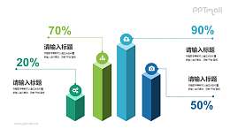 立体柱状图PPT示意图素材下载
