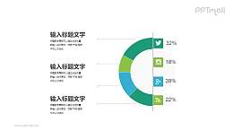 半边的圆环图PPT素材下载