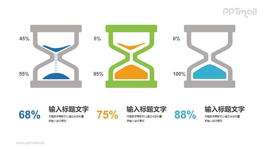 3组沙漏PPT图示素材下载