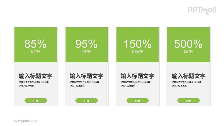 4组数据简约排版PPT下载