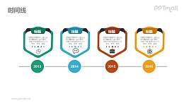 漂亮立体的时间轴/时间线PPT素材下载