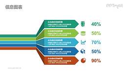 5部分发散箭头折纸风要点列表PPT图示素材下载