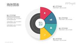 餅圖樣式的總分關(guān)系PPT圖示模板素材下載