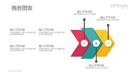 3個(gè)箭頭組成的遞進(jìn)關(guān)系PPT圖示素材模板下載