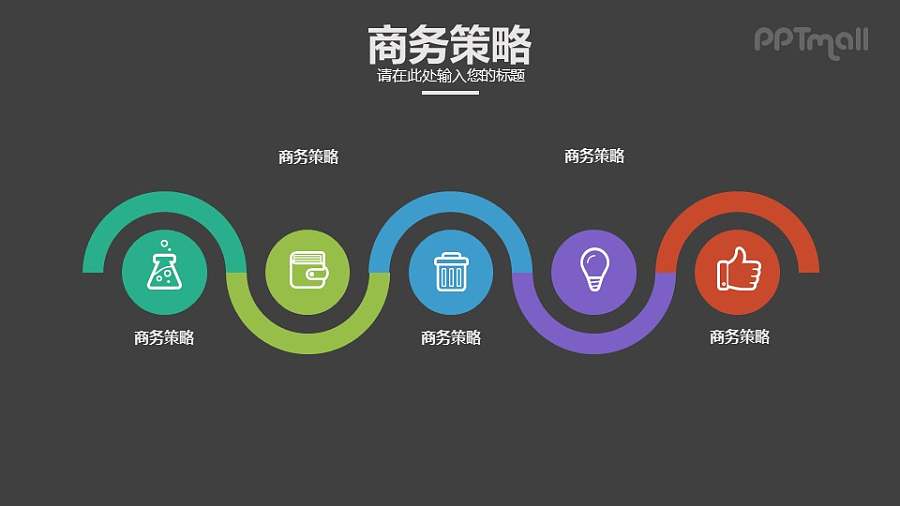 波浪形递进/时间轴PPT下载