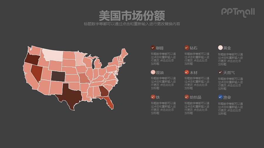 美国市场份额报告即下即用PPT素材模板下载
