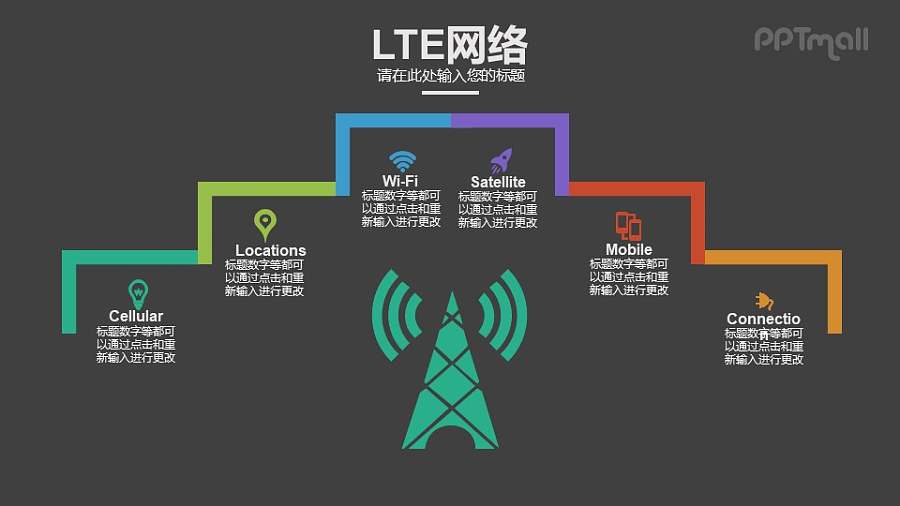 网络基站示意图PPT模板素材