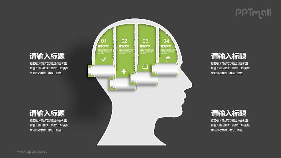 被撕开的大脑PPT逻辑图示下载