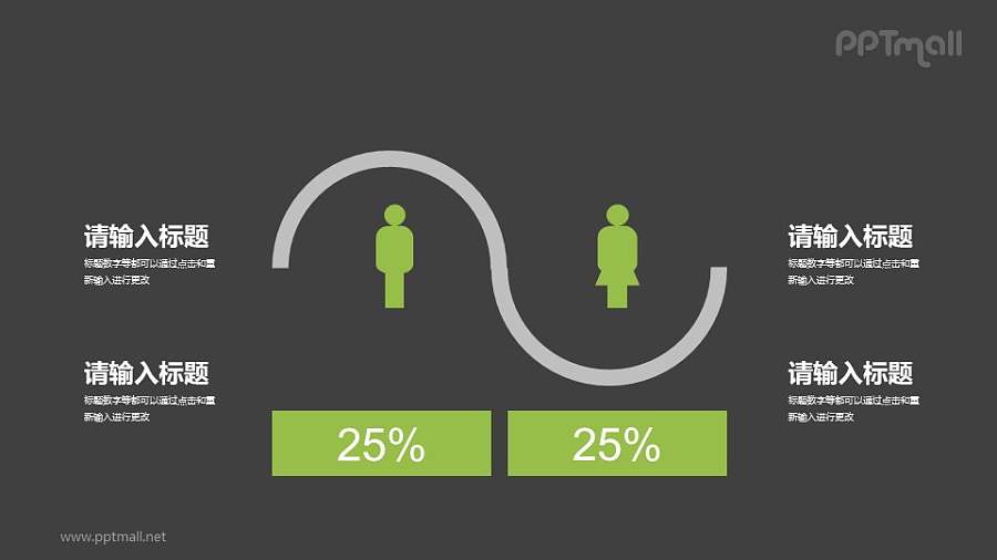 男女占比对比PPT素材下载