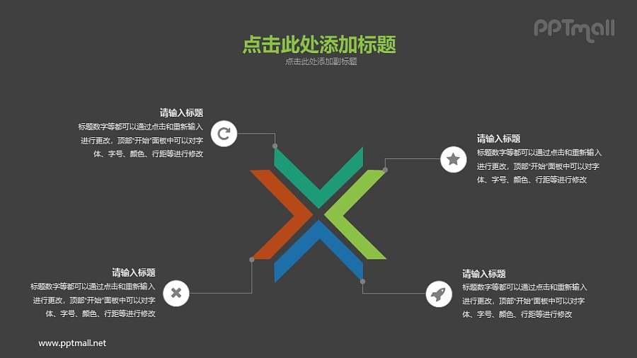 X的四个维度PPT素材下载