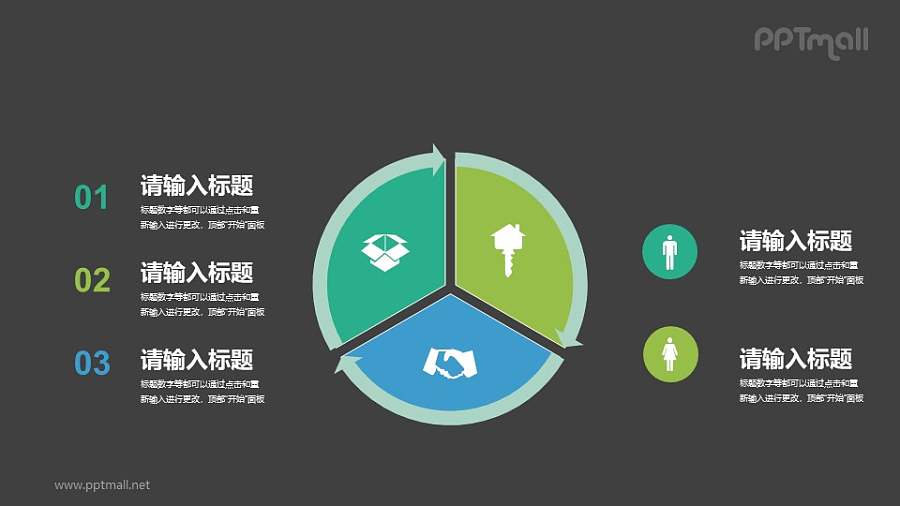 3部分循环关系PPT素材下载