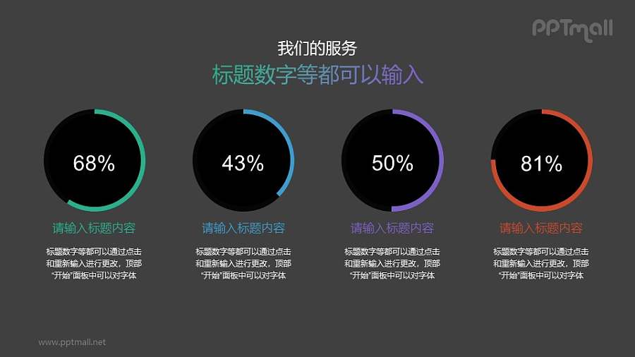 4个好看的圆环图PPT素材下载