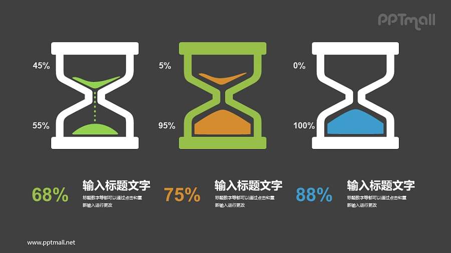 3组沙漏PPT图示素材下载