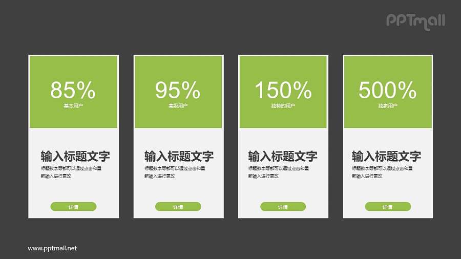 4组数据简约排版PPT下载