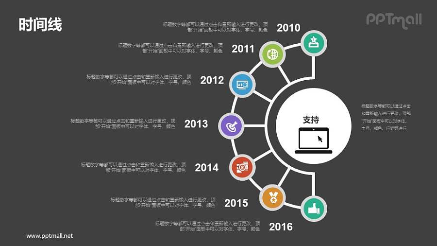 公司发展历程/时间轴PPT素材下载