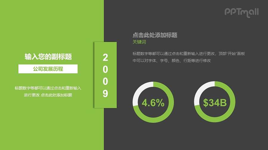 滑动效果的分页时间轴PPT素材