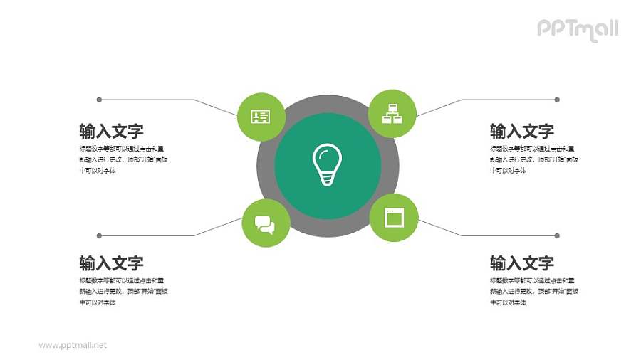 常规总分关系PPT图示素材下载