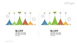 两组创意的柱状图对比关系PPT图示素材下载