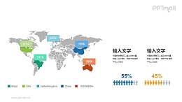 世界男女比例对比PPT数据图示下载