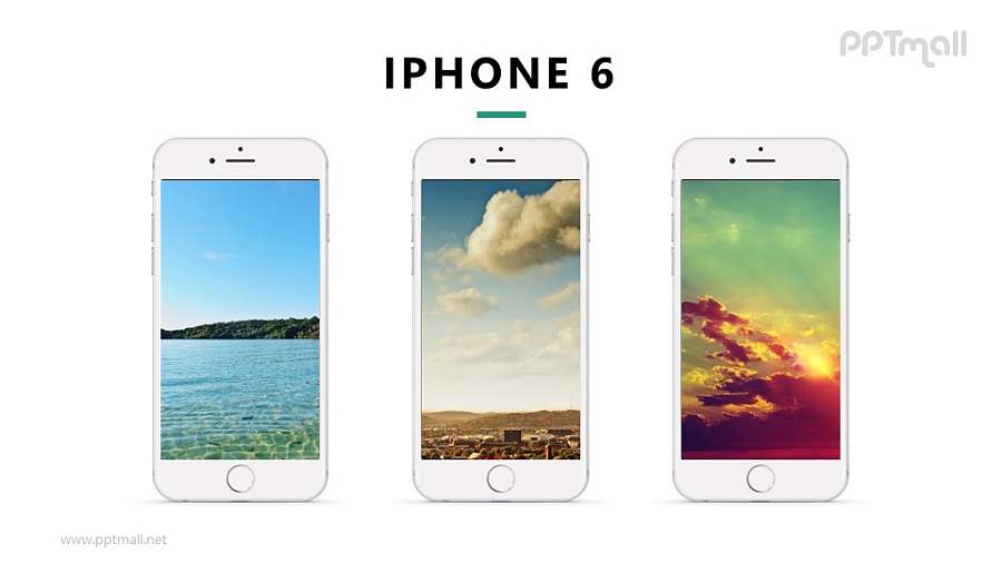 3台iphone展示样机图PPT模板下载