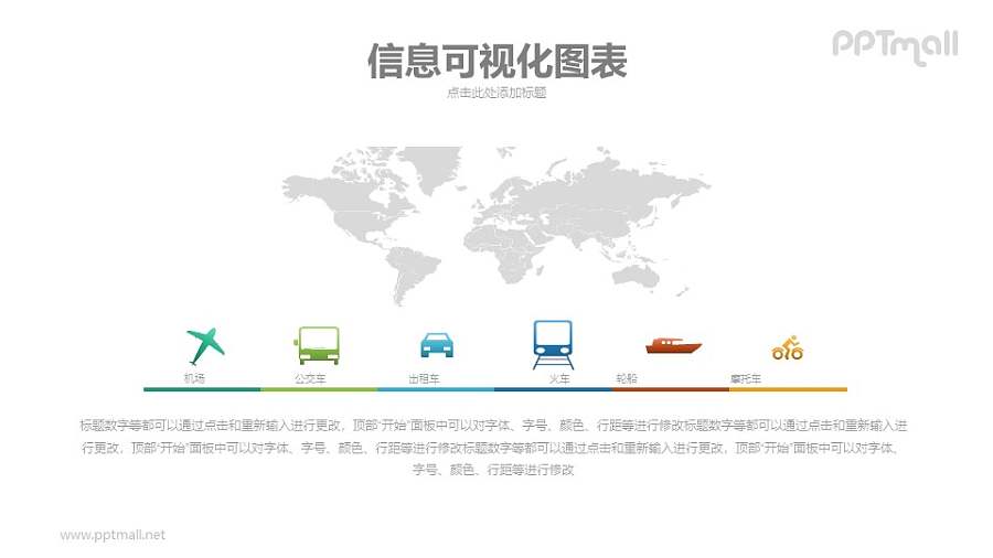 世界各地各种交通工具分析图PPT模板下载