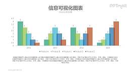 半透明的柱状图PPT数据图表模板下载