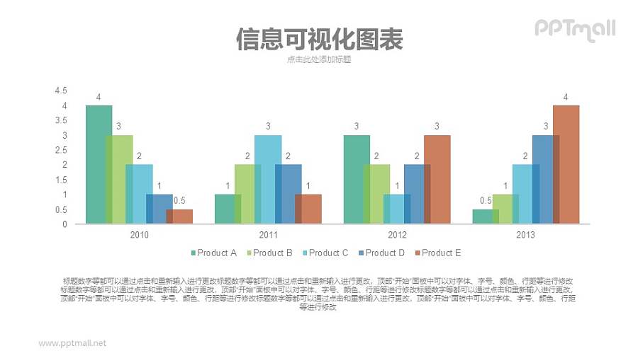 半透明的柱状图PPT数据图表模板下载