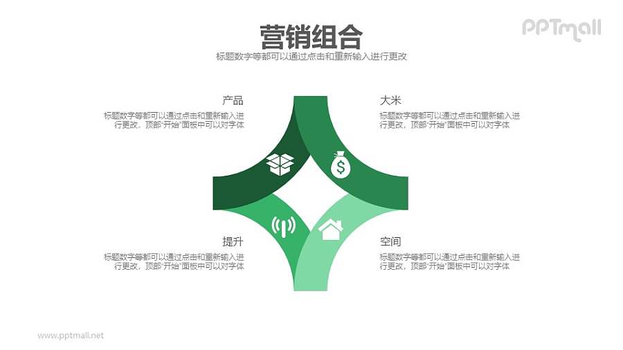 营销组合示意图PPT图示模板下载